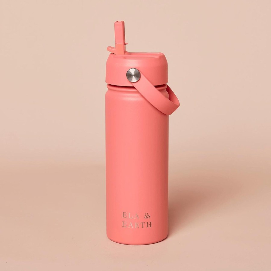 Ela & Earth Coral Insulated Water Bottle - 550Ml | Drink 550Ml Water Bottles