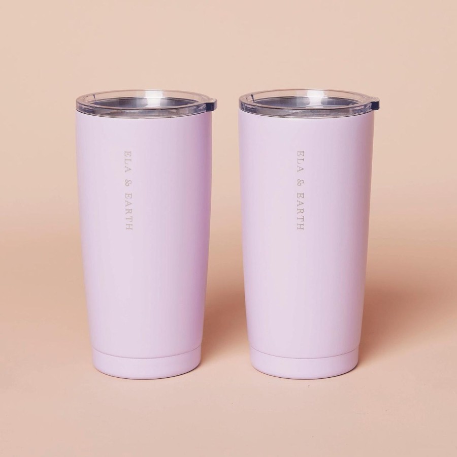 Ela & Earth Lilac Insulated Tumblers - 590Ml (Set Of 2) | Drink Insulated Tumbler Set Of 2