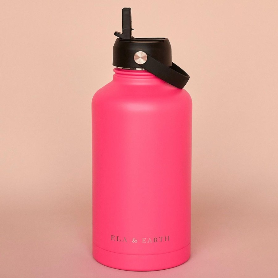 Ela & Earth Fuchsia-Pink Insulated Water Bottle - 1800Mls | Drink 1.8 Litre Water Bottles