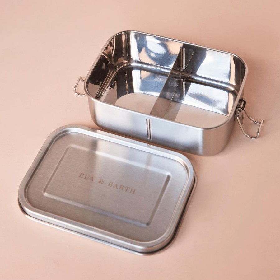 Ela & Earth Stainless Steel Bento Snack Box Container (Set Of 2) | Lunching Lunchware Bundles