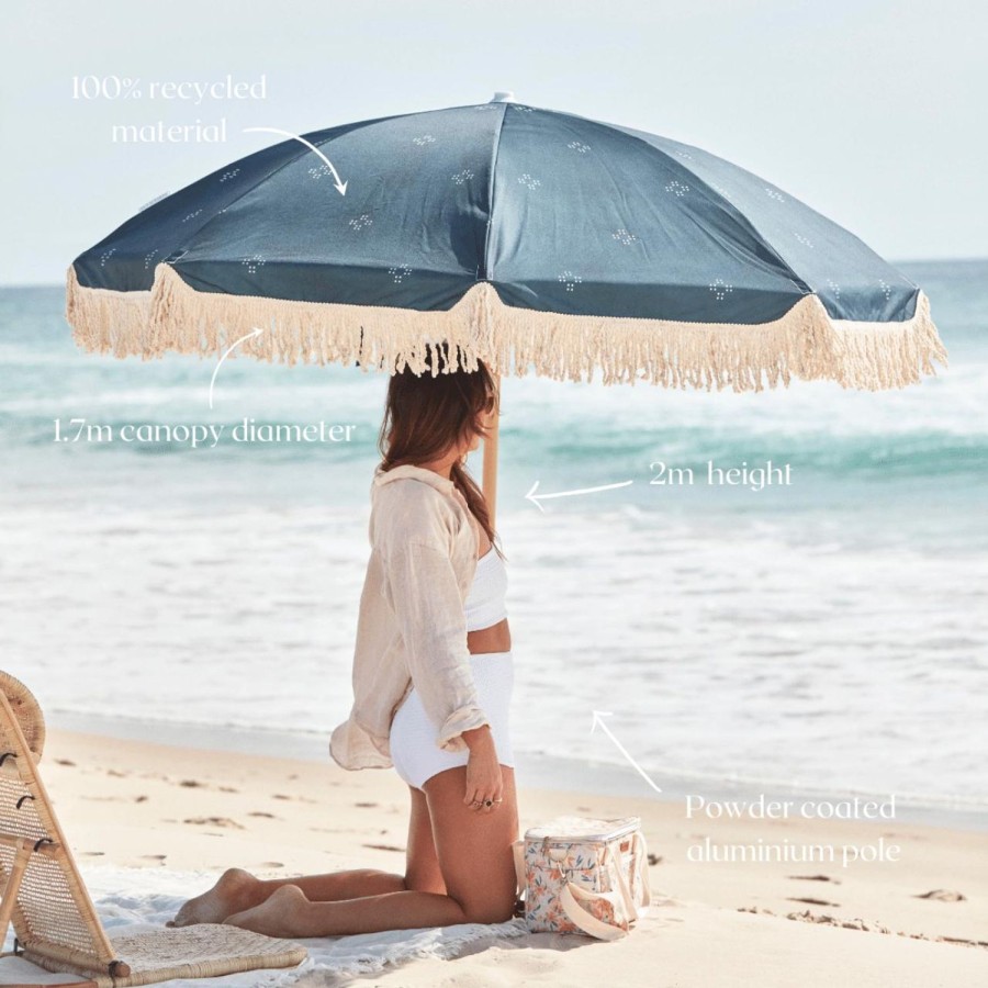 Ela & Earth Indigo Nights - Recycled Beach Umbrella | Lifestyle Beach Umbrellas