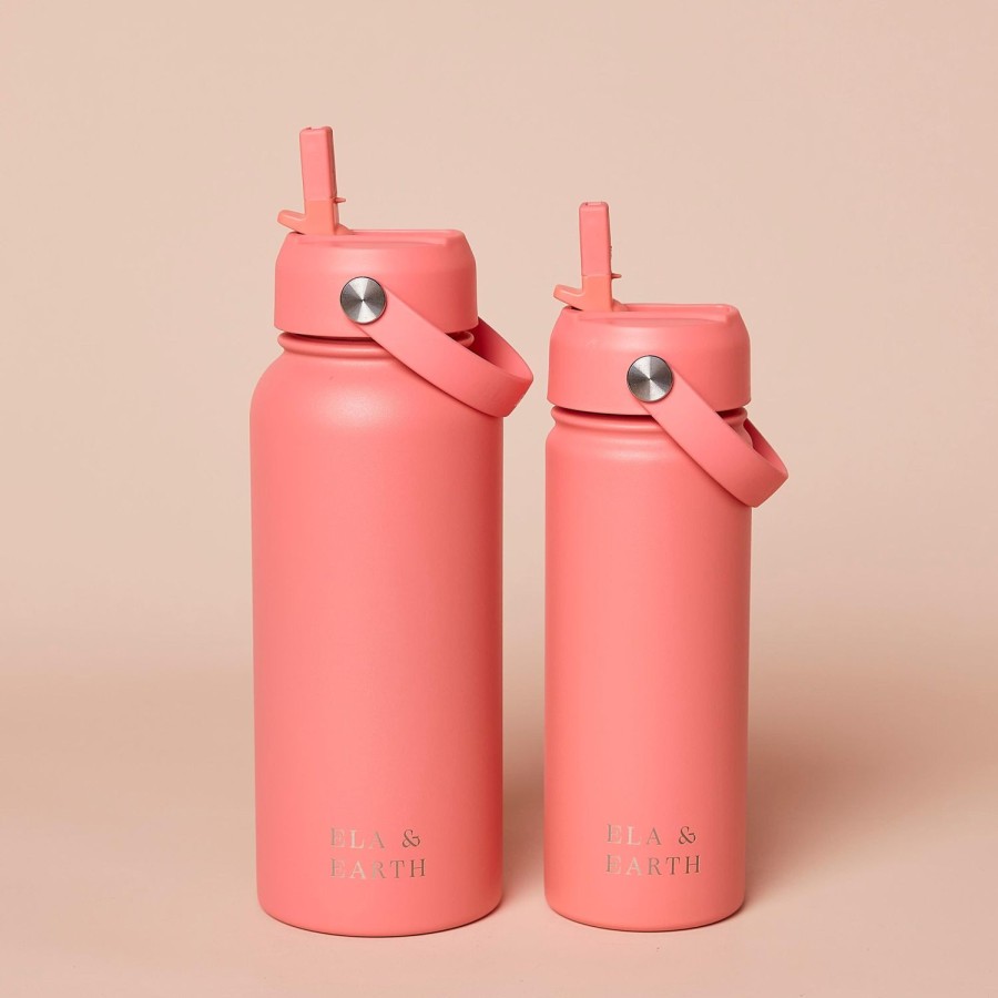 Ela & Earth Coral Insulated Water Bottle Set | Drink Water Bottle Sets