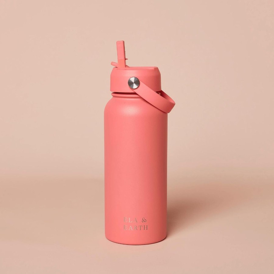 Ela & Earth Coral Insulated Water Bottle - 1000Ml | Drink 1 Litre Water Bottles