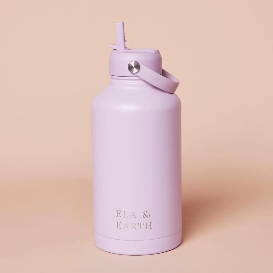 Ela & Earth Lilac Insulated Water Bottle - 1800Mls | Drink 1.8 Litre Water Bottles