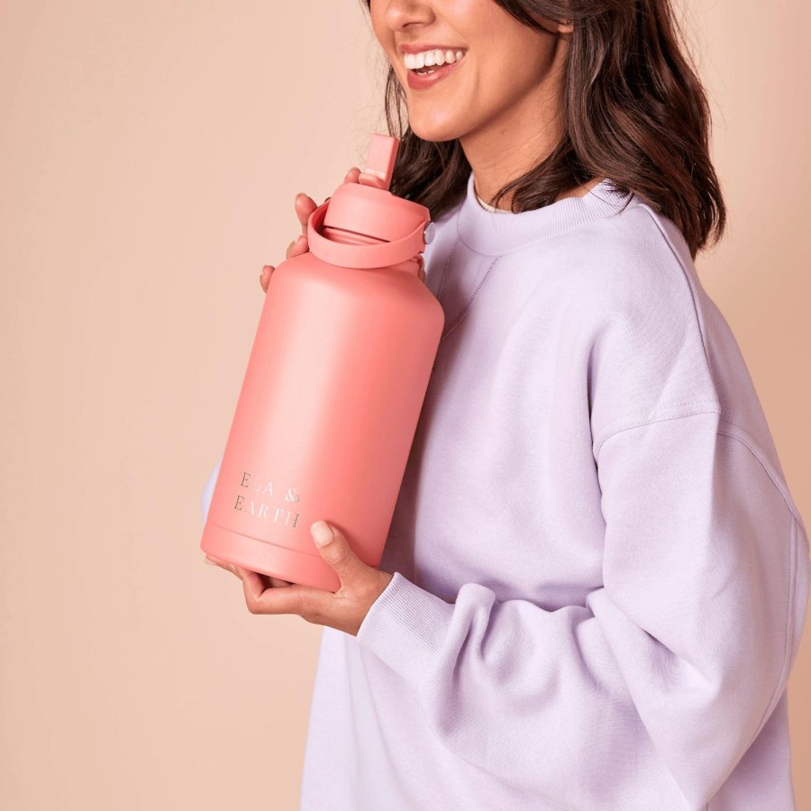 Ela & Earth Coral Insulated Water Bottle - 1800Mls | Drink 1.8 Litre Water Bottles